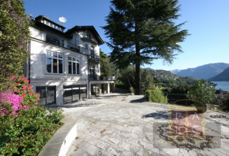 view of the villa and lake